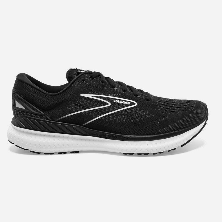 Brooks Glycerin Gts 19 Australia - Women's Max Cushion Road Running Shoes - Black/White (348659-VKR)